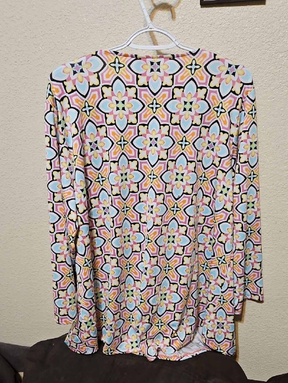 Ruby Rd. Pink Multi Floral Geometric Lace-Up Tunic - Picture 6 of 6